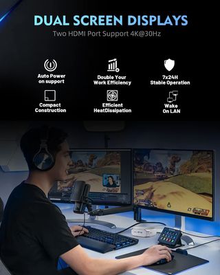 4K AMD Ryzen A9 9400 Ubuntu 8GB RAM 128GB PC APU Linux Mini-SSD