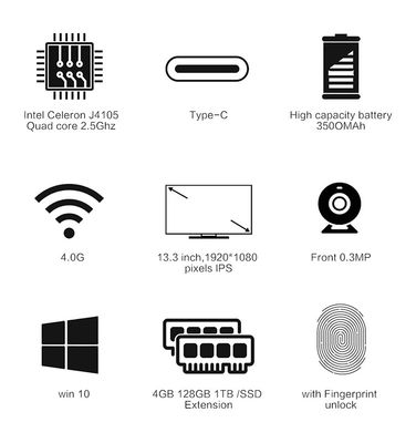 ODM nehmen 13,3 Zoll-Laptops PC Computer mit 4k Touch Screen Monitor-Herstellern ab